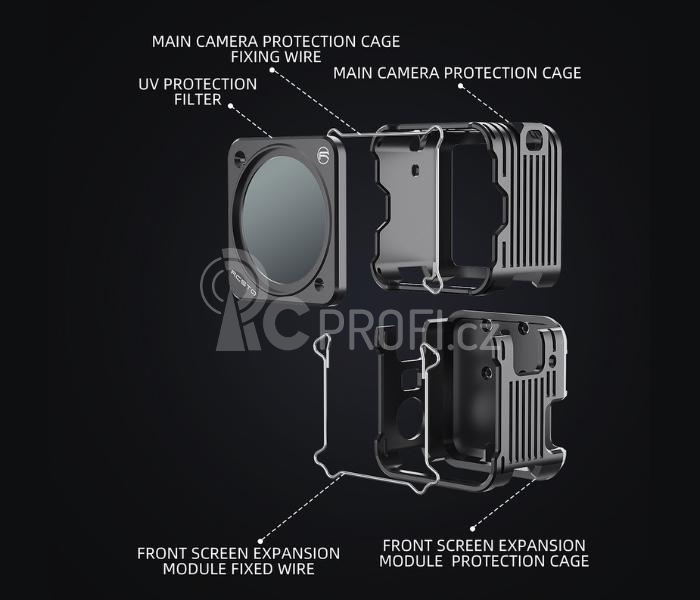 DJI Action 2 - Rám z hliníkové slitiny a UV filtr