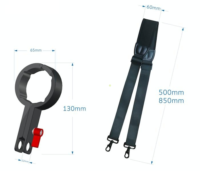 DJI Ronin-S/SC/ RS/RSC 2 - Popruh na krk pro DJI Ronin-S + adaptér z hliníkové slitiny