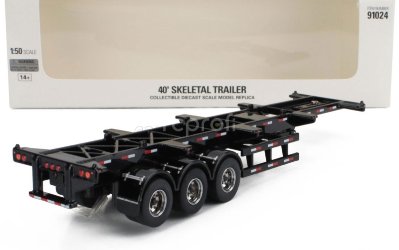 Dm-models Accessories Trailer For Truck - Rimorchio Trasporto Container 1:50 Black
