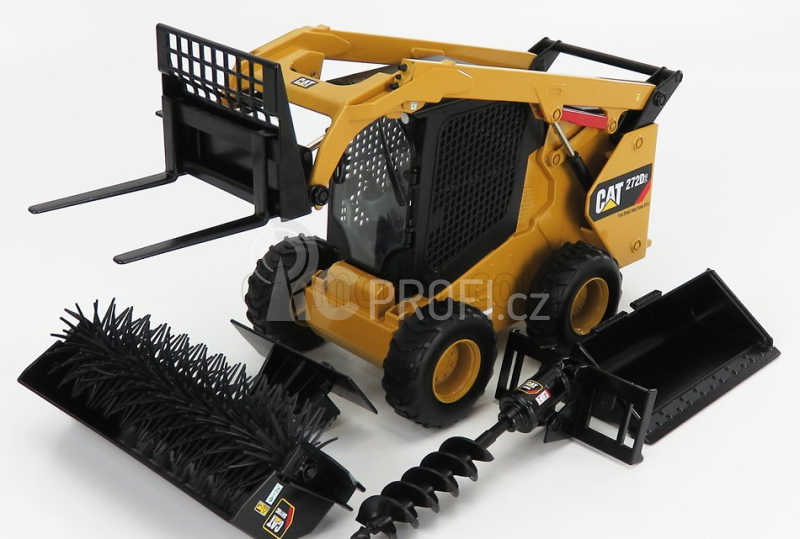 Dm-models Caterpillar Cat272d Ruspa Gommata - Skid Steer Loader 1:16 Žlutá Černá