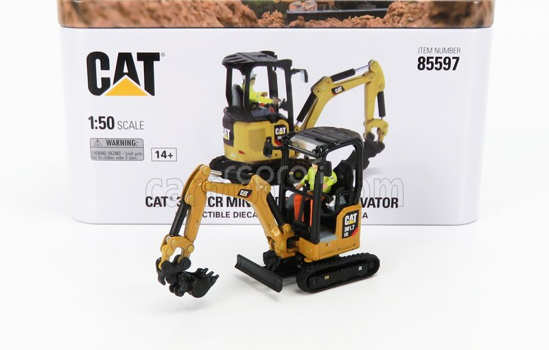 Dm-models Caterpillar Cat301.7 Cr Escavatore Cingolato - Tractor Hydraulic Mini Excavator 1:50 Žlutá Černá