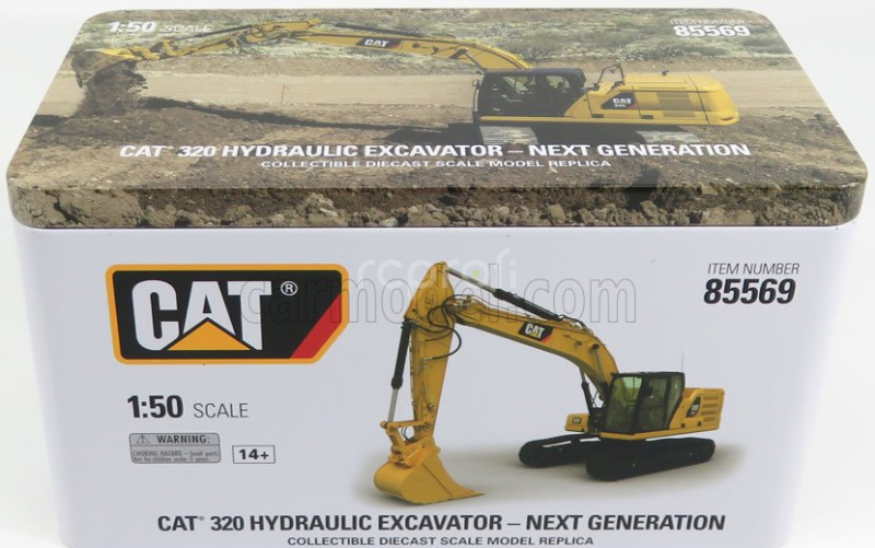Dm-models Caterpillar Cat320 Escavatore Cingolato - Tractor Hydraulic Excavator - Next Generation 1:50 Žlutá Černá
