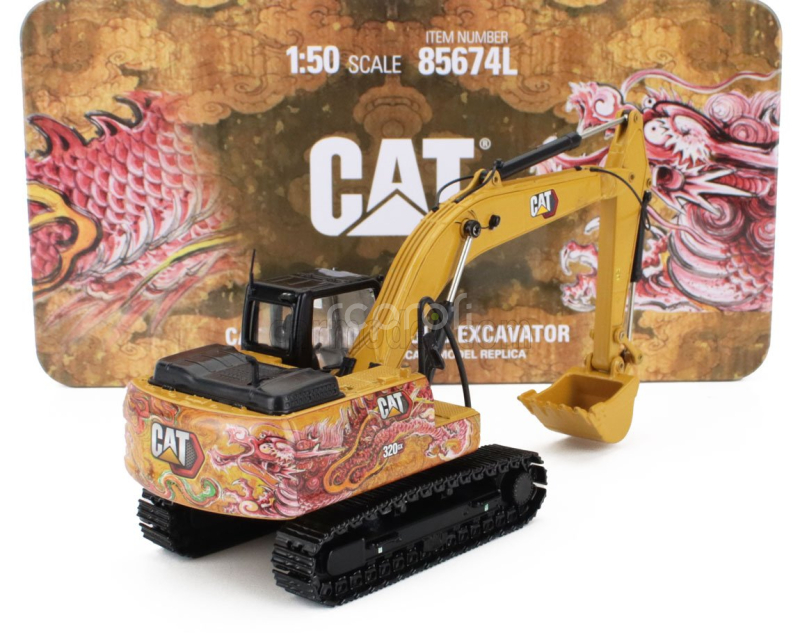 Dm-models Caterpillar Cat320 Gx Escavatore Cingolato - Tractor Hydraulic Excavator Scraper 1:50 Žlutá Černá