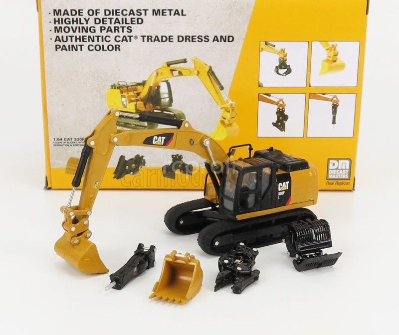 Dm-models Caterpillar Cat320f Escavatore Cingolato - Tractor Hydraulic Excavator 1:64 Žlutá Černá