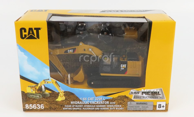 Dm-models Caterpillar Cat320f Escavatore Cingolato - Tractor Hydraulic Excavator 1:64 Žlutá Černá