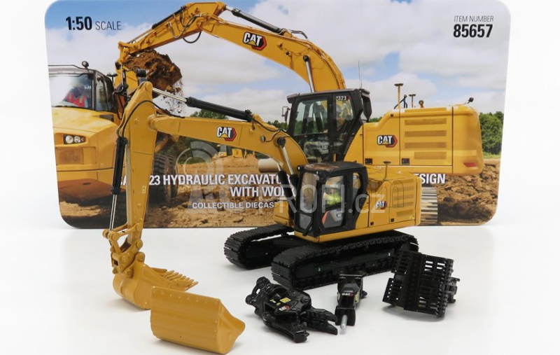 Dm-models Caterpillar Cat323 Escavatore Cingolato - Tractor Hydraulic Excavator 1:50 Žlutá Černá