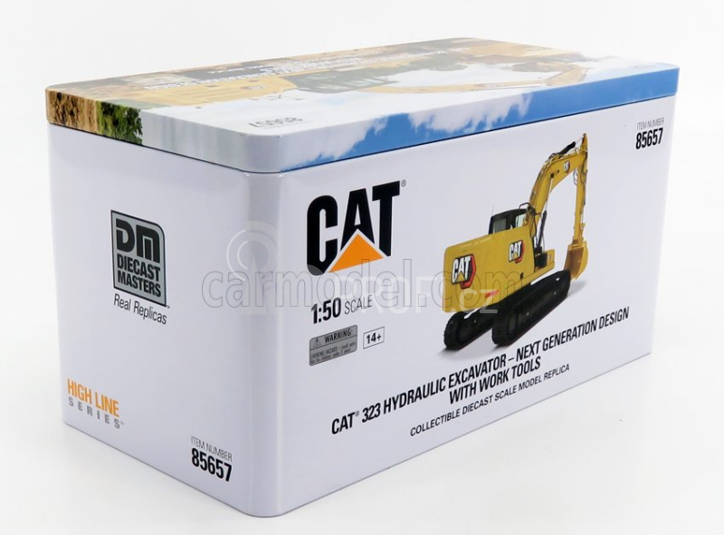 Dm-models Caterpillar Cat323 Escavatore Cingolato - Tractor Hydraulic Excavator 1:50 Žlutá Černá