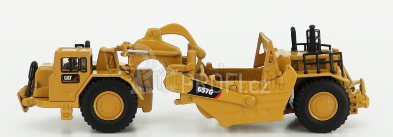 Dm-models Caterpillar Cat657g Ruspa Gommata - Wheel Tractor Scraper 1:125 Žlutá Černá