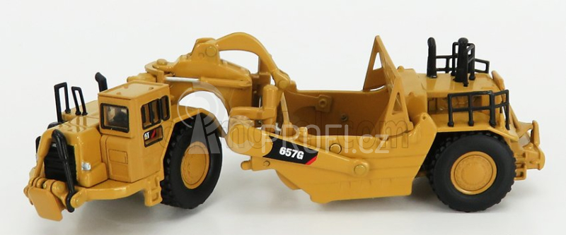 Dm-models Caterpillar Cat657g Ruspa Gommata - Wheel Tractor Scraper 1:125 Žlutá Černá