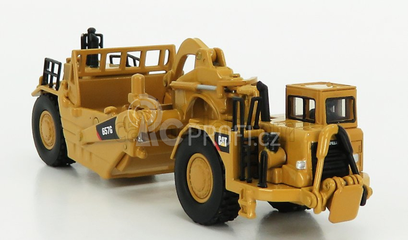 Dm-models Caterpillar Cat657g Ruspa Gommata - Wheel Tractor Scraper 1:125 Žlutá Černá