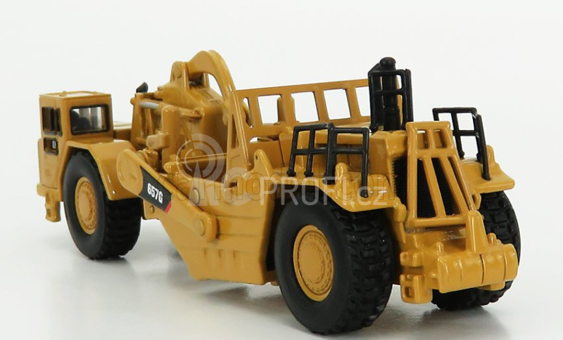 Dm-models Caterpillar Cat657g Ruspa Gommata - Wheel Tractor Scraper 1:125 Žlutá Černá