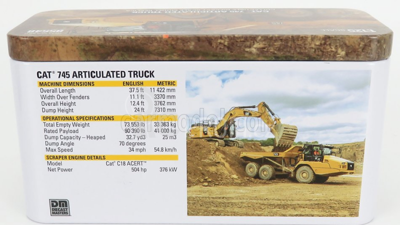 Dm-models Caterpillar Cat745 Kloubový dumper 1:125, žlutá