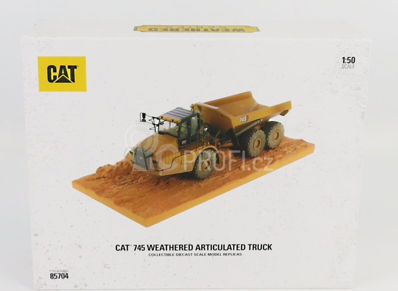 Dm-models Caterpillar Cat745 Kloubový dumper 1:50, žlutá