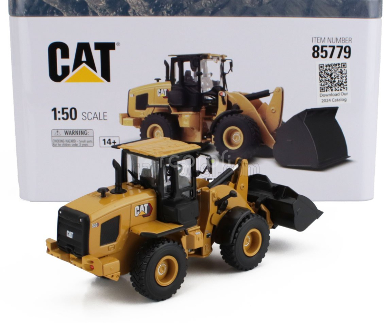 Dm-models Caterpillar Cat930 Ruspa Gommata - Scraper Tractor Wheel Loader 1:50 Žlutá Černá