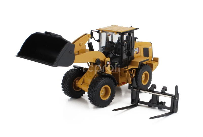 Dm-models Caterpillar Cat930 Ruspa Gommata - Scraper Tractor Wheel Loader 1:50 Žlutá Černá