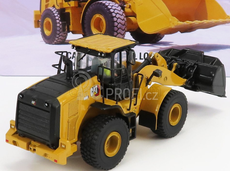 Dm-models Caterpillar Cat950m Ruspa Gommata - Scraper Tractor Wheel Loader 1:50 Žlutá Černá