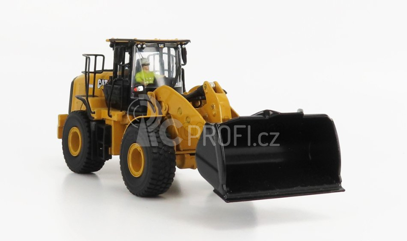 Dm-models Caterpillar Cat950m Ruspa Gommata - Scraper Tractor Wheel Loader 1:50 Žlutá Černá