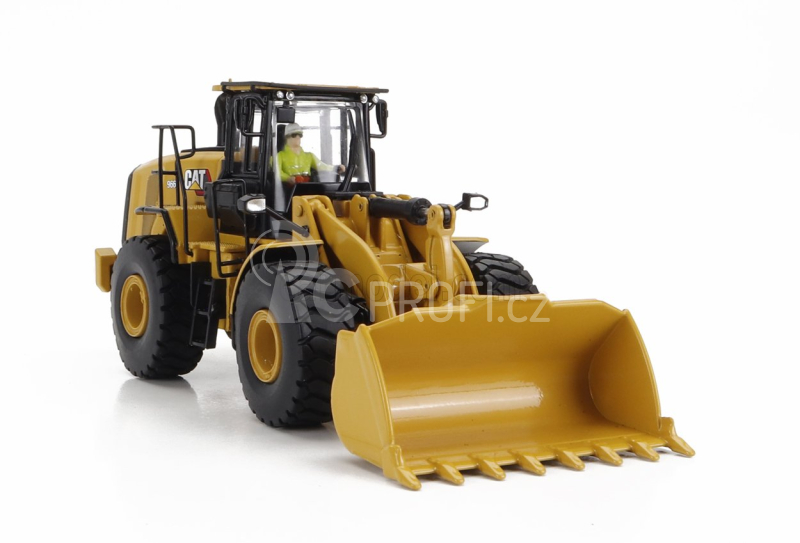 Dm-models Caterpillar Cat966 Ruspa Gommata - Scraper Tractor Wheel Loader 1:50 Žlutá Černá