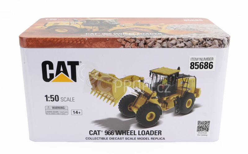 Dm-models Caterpillar Cat966 Ruspa Gommata - Scraper Tractor Wheel Loader 1:50 Žlutá Černá