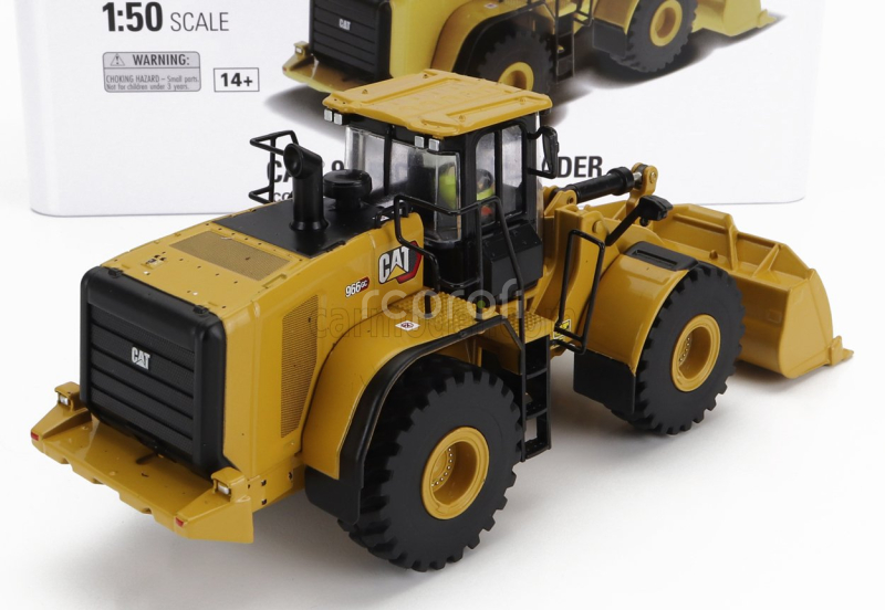 Dm-models Caterpillar Cat966gc Ruspa Gommata - Scraper Tractor Wheel Loader 1:50 Žlutá Černá