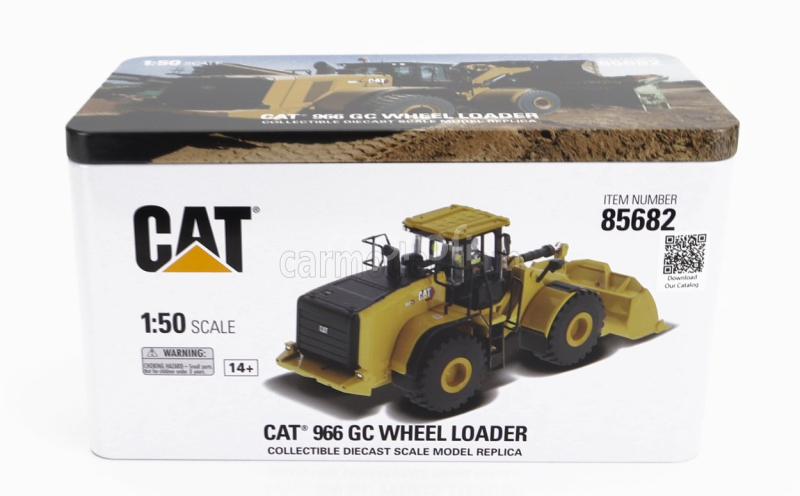 Dm-models Caterpillar Cat966gc Ruspa Gommata - Scraper Tractor Wheel Loader 1:50 Žlutá Černá