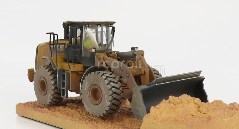 Dm-models Caterpillar Cat966m Ruspa Gommata - Scraper Tractor Weathered Medium Wheel Loader 1:50 Žlutá Černá