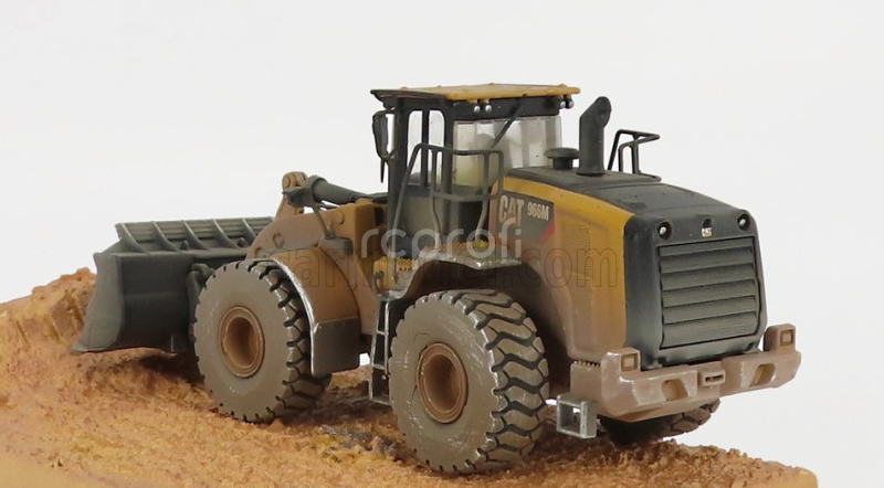 Dm-models Caterpillar Cat966m Ruspa Gommata - Scraper Tractor Weathered Medium Wheel Loader 1:50 Žlutá Černá