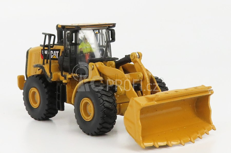 Dm-models Caterpillar Cat966m Ruspa Gommata - Scraper Tractor Wheel Loader 1:87 Žlutá Černá