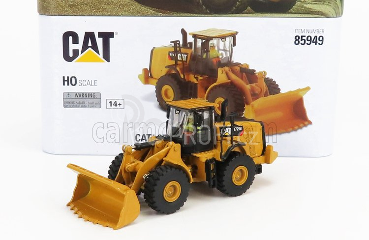 Dm-models Caterpillar Cat972m Ruspa Gommata - Scraper Tractor Wheel Loader 1:87 Žlutá Černá