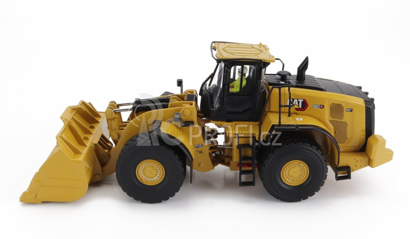 Dm-models Caterpillar Cat982xe Ruspa Gommata - Scraper Tractor Wheel Loader 1:50 Žlutá Černá