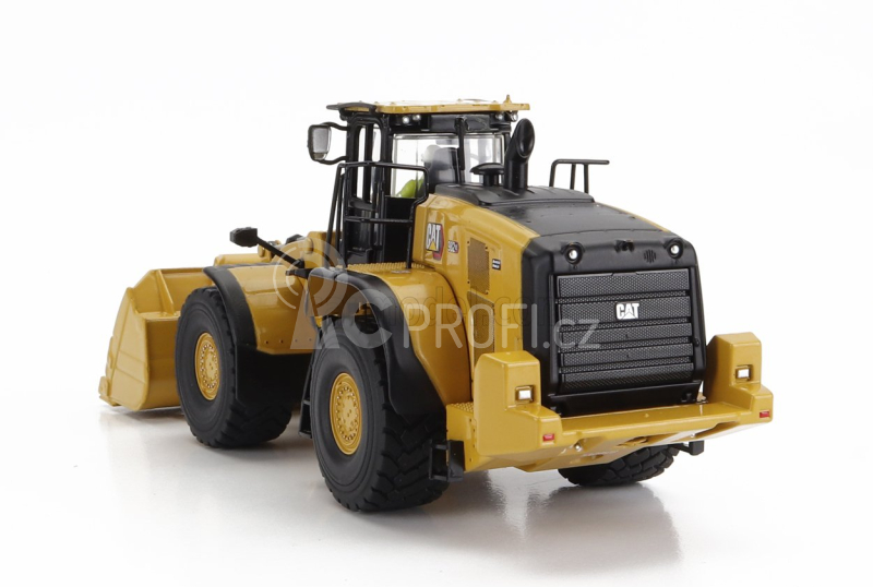 Dm-models Caterpillar Cat982xe Ruspa Gommata - Scraper Tractor Wheel Loader 1:50 Žlutá Černá