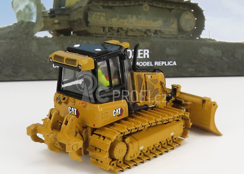 Dm-models Caterpillar Catd3 Dozer Ruspa Cingolata - Scraper Type Tractor 1:50 Žlutá Černá