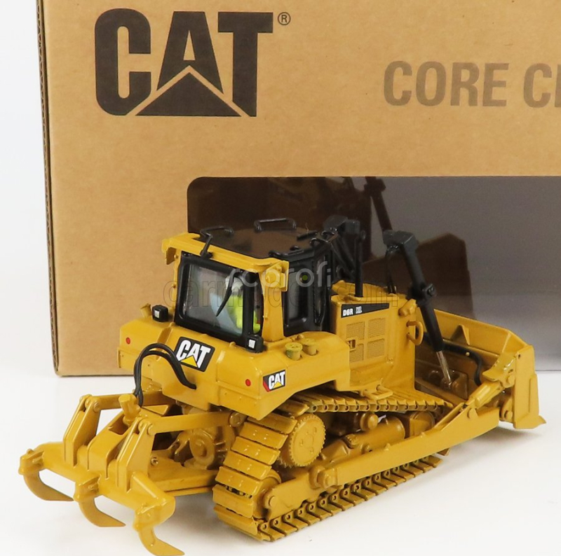 Dm-models Caterpillar Catd6r Xl Track Dozer Ruspa Cingolata - Scraper Type Tractor 1:50 Žlutá Černá