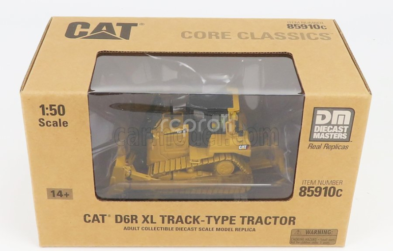 Dm-models Caterpillar Catd6r Xl Track Dozer Ruspa Cingolata - Scraper Type Tractor 1:50 Žlutá Černá