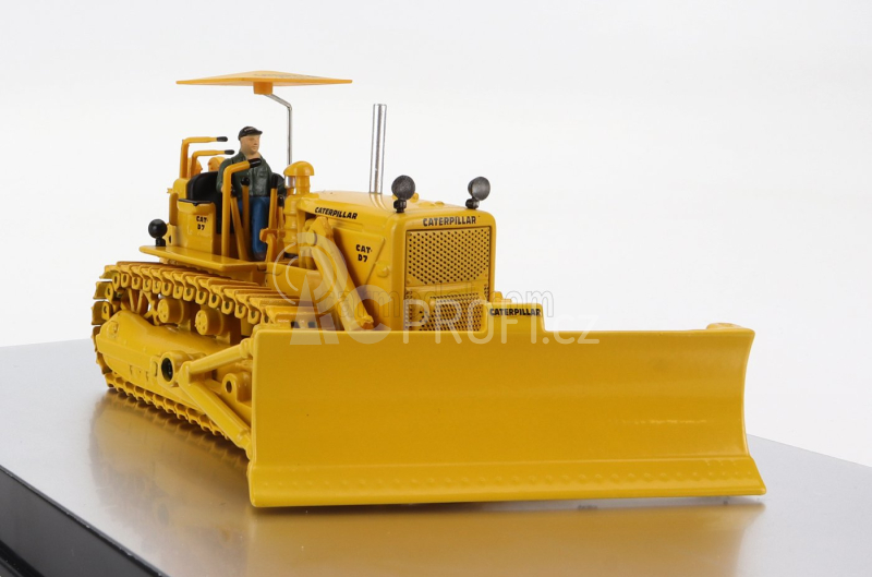 Dm-models Caterpillar Catd7c Ruspa Cingolata - Scraper Track Type Tractor 1:50 Žlutá Černá