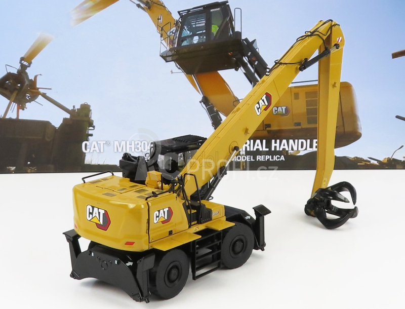 Dm-models Caterpillar Catmh3040 Kolový jeřáb s drapákem 1:50, žlutá