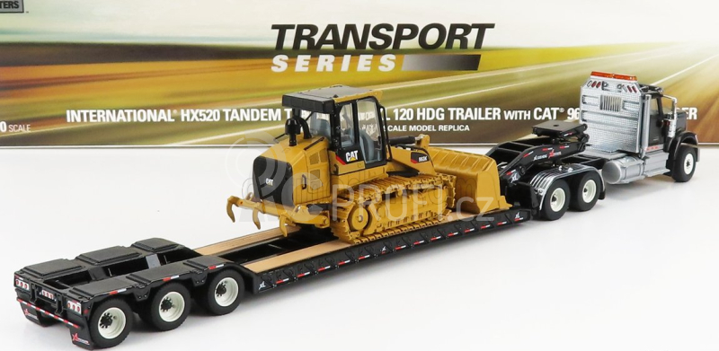 Dm-models Caterpillar International Hx520 Nákladní vůz s přívěsem + Pásový bagr 1:50