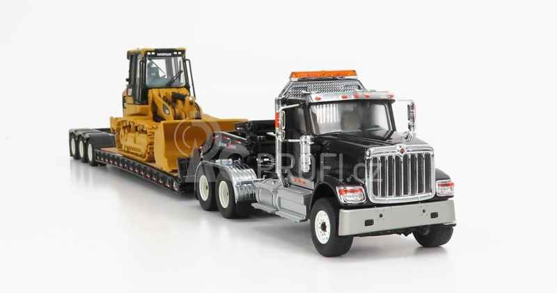 Dm-models Caterpillar International Hx520 Nákladní vůz s přívěsem + Pásový bagr 1:50