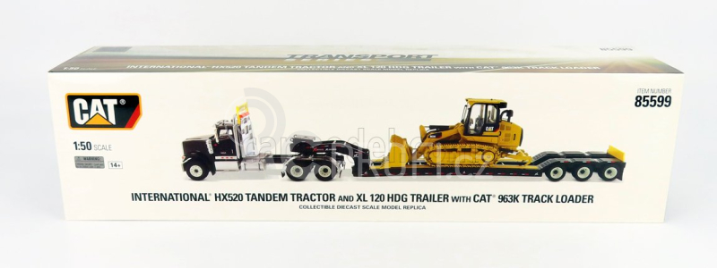 Dm-models Caterpillar International Hx520 Nákladní vůz s přívěsem + Pásový bagr 1:50