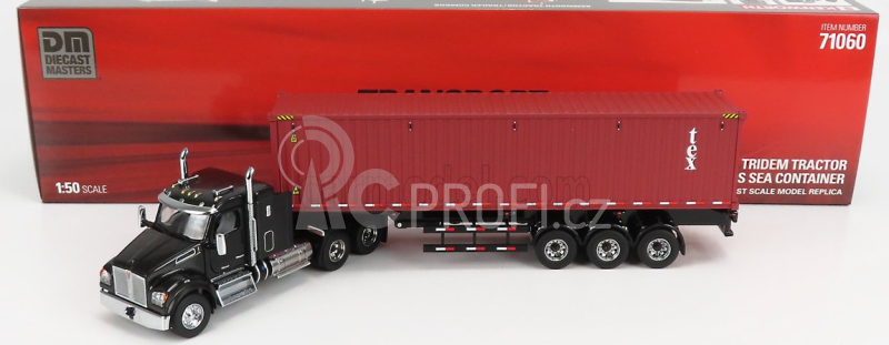 Dm-models Kenworth T880 Sbfa Truck Container 40 1990 1:50 Černá Hnědá