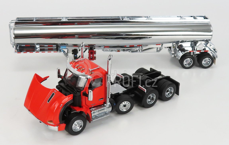 Dm-models Kenworth T880 Truck With Fd9300/dt-c4 Tanker Petroleum 1990 1:50 Červený Chrom