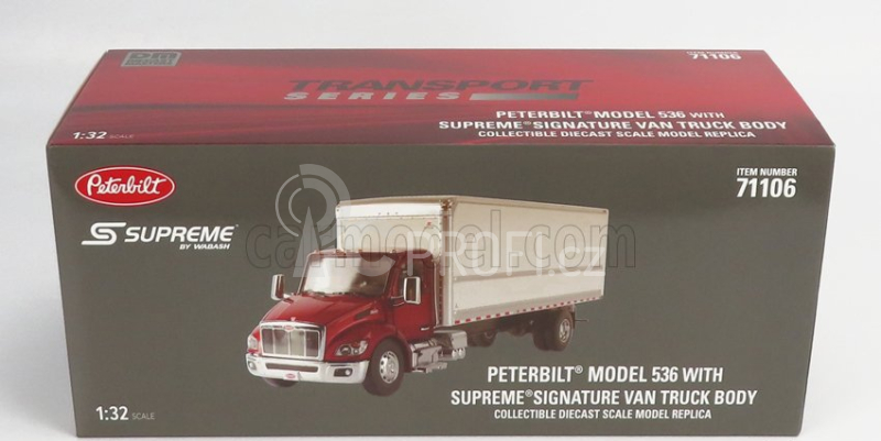 Dm-models Peterbilt 536 Truck Cassonato 2010 1:32 Červená Met Bílá