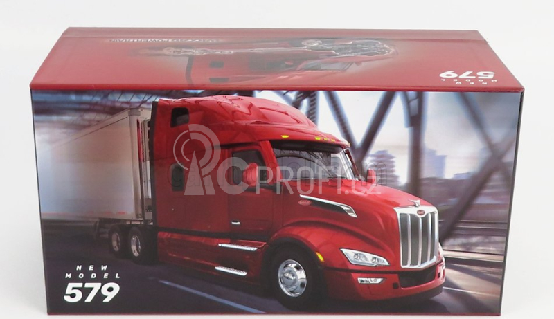 Dm-models Peterbilt 579 Tractor Truck 3-assi 2011 1:32 Red Met