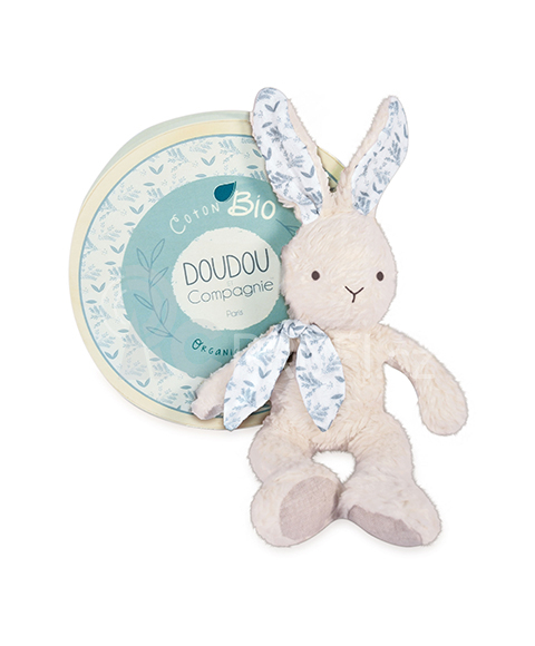 Doudou Béžový plyšový králík z  BIO bavlny 25 cm