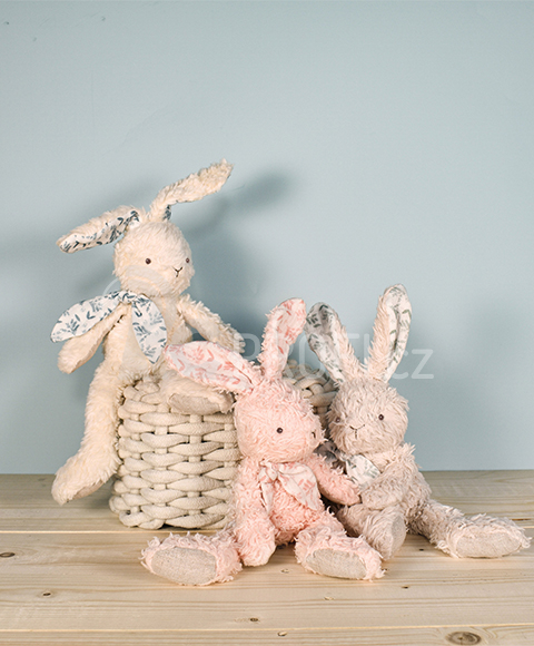 Doudou Béžový plyšový králík z  BIO bavlny 25 cm