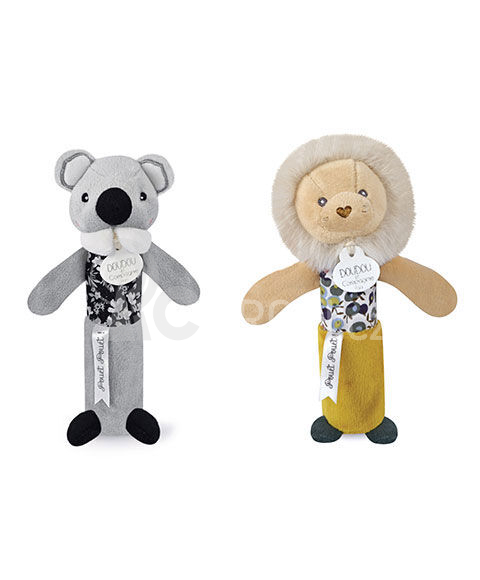 Doudou Chrastítko pískací 17 cm 1 ks lev