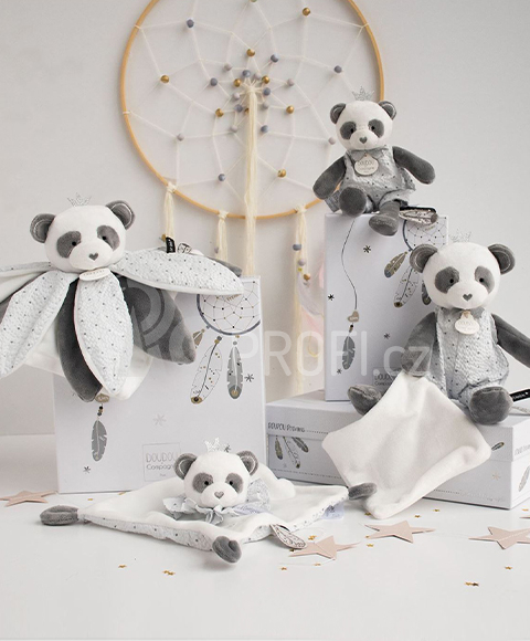 Doudou Dárková - plyšová panda s dečkou 28 cm
