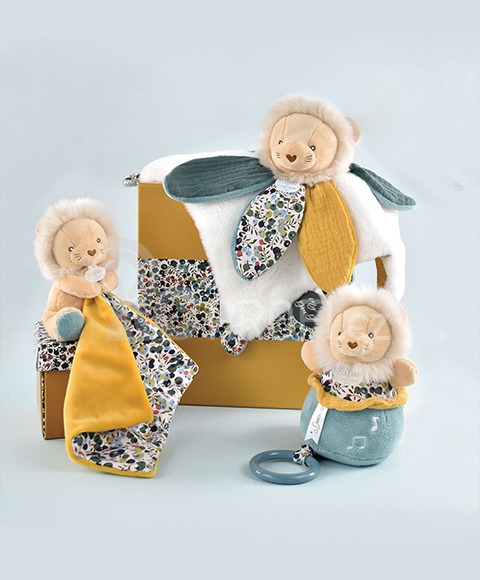 Doudou Dárková sada - lvíček s dečkou 12 cm