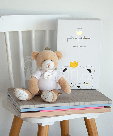 Doudou Dárková sada - medvídek malý král 25 cm