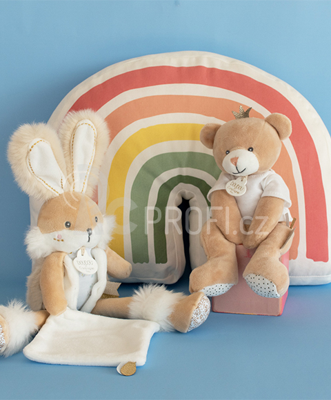 Doudou Dárková sada - medvídek malý král 25 cm